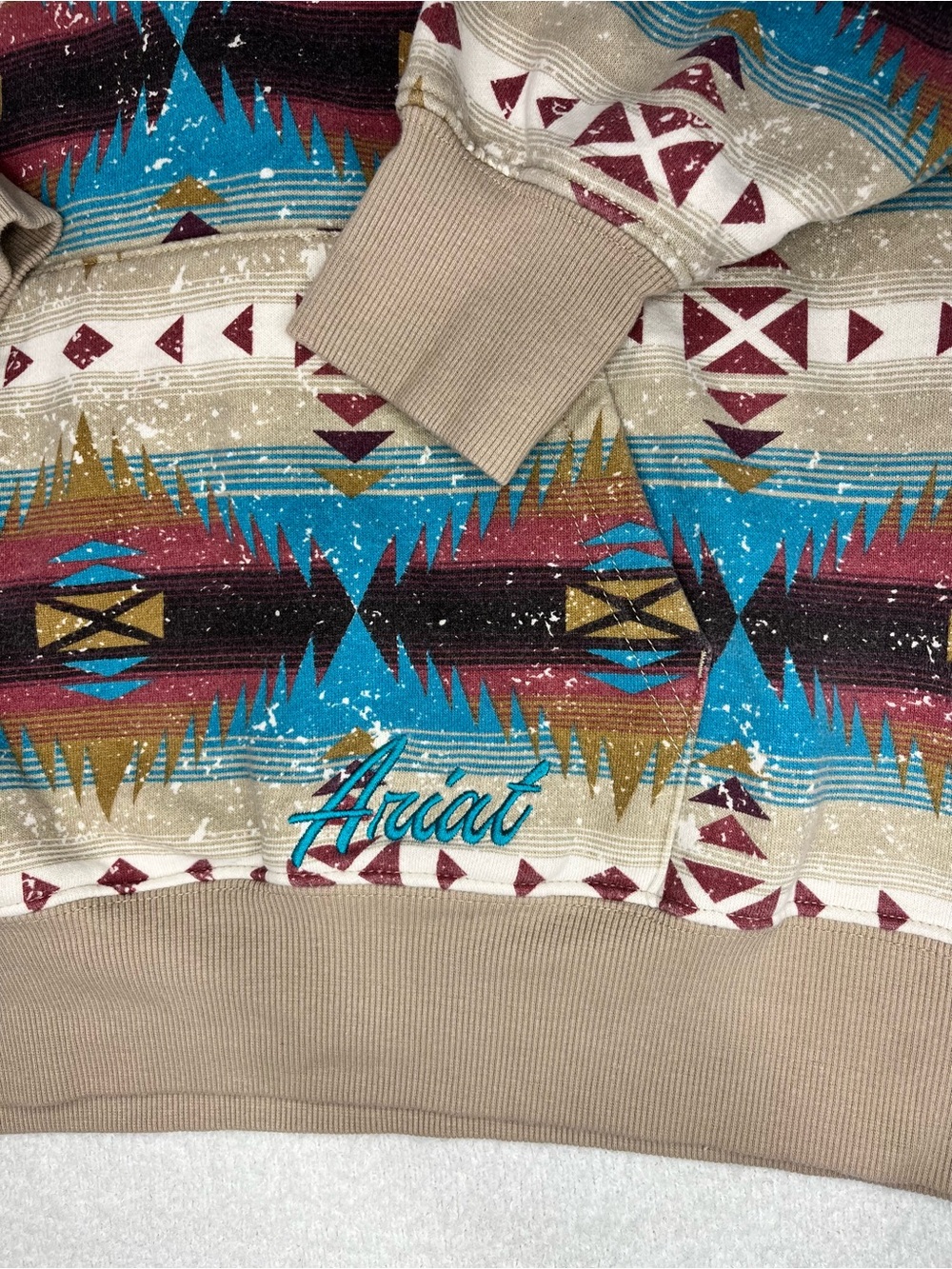 Ariat Lunas Pullover Hoodie with Southwestern/ Western Turquoise Print - Picture 3 of 10